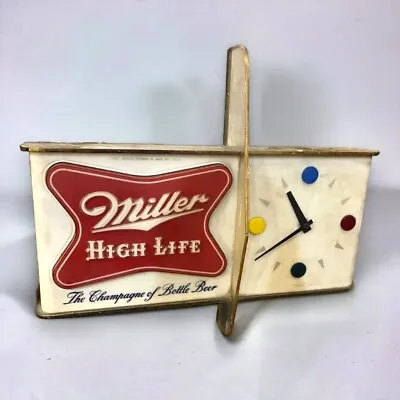 Vintage 1957 Miller High Life Lighted Bar Advertising Clock Sign  Shark's Fin  • $299.99