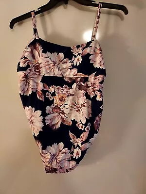 ISABEL Women's Sz L Maternity (12-14)Floral Halter One Piece Swimsuit Bra Inside • $12