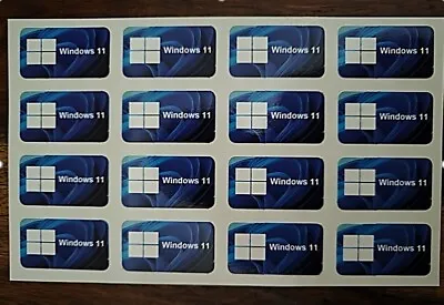 6X HIGH QUALITY WINDOWS 11 LOGO BLUE GLOSY STICKER BADGE (33x22mm)  PC/LAPTOP • £3.99