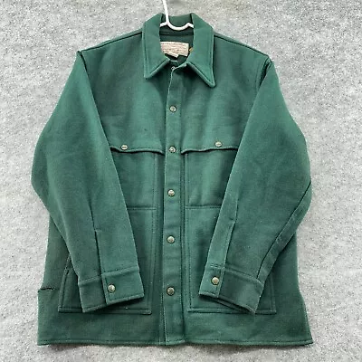 VINTAGE Filson Jacket Mens L Green Virgin Wool Style 90 Mackinaw Cruiser USA 80s • $224.95