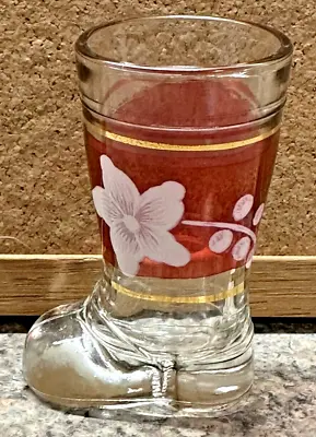 Vintage Flower Mod Dep Boot Shaped Shot Glass Toothpick Holder 1970's • $7.99