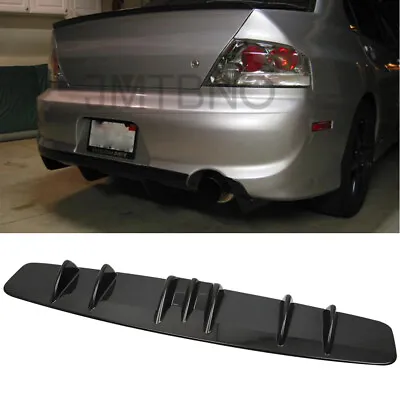 For Mitsubishi Lancer Rear Diffuser 7 Fins Bumper Lip Splitter Spoiler Glossy • $45.39