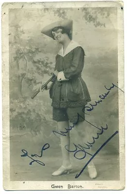 GWEN BARTON Comedienne PANTO PRINCIPAL BOY Music Hall THEATRE Signed AUTOGRAPH • £5