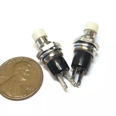 2 Pieces NC White Normally Closed Mini Push Button Momentary OFF ON Switch A2 • $8.86