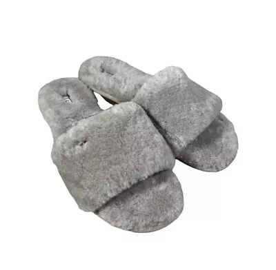 UGG Cozette Cozy Shelling Fuzzy Fur Slide Slipper Gray Size 10 New W/O Tag • $75