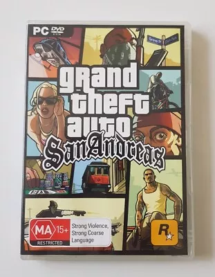 Grand Theft Auto San Andreas GTA PC DVD ROM Game W Map & Manual Computer • $14.99
