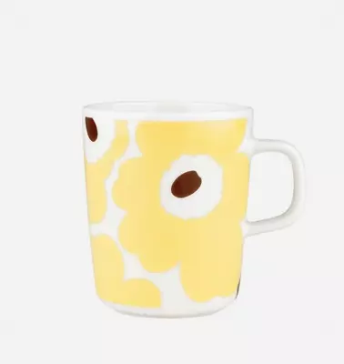 Marimekko Unikko Coffee Drink Mug Cup Yellow Japan Only Exclusive Design Limited • $69.99