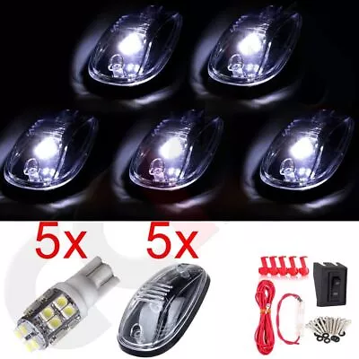 5x White 3528 LED Clear Lens Cab Marker Clearance Light Wiring Kit For Dodge Ram • $28.51