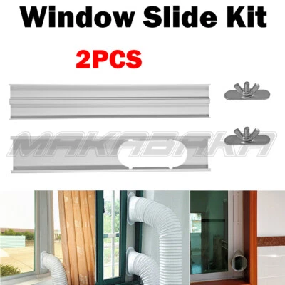 2PCS For Portable Air Conditioner Window Slide Kit Plate + Screws • $12.99