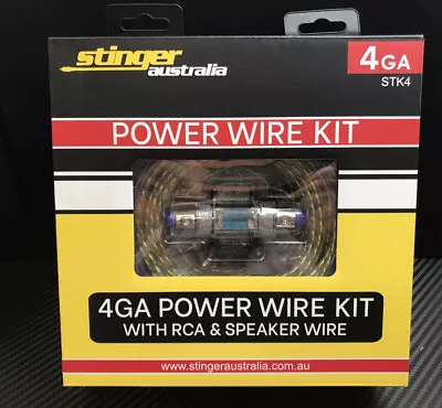 Stinger STK4 4GA 4 Channel & Mono Sub Car Truck Amplifier Power Wiring Kit 100A • $67.99