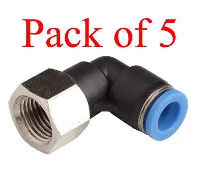 Pneumatic Push In Air Fittings - Female Elbow 6mm Hose - 1/8 BSP Thread • $25