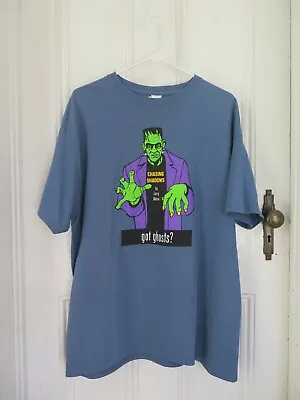 Frankenstein T-Shirt Larry Wilson Author Merch Men's XL Cotton Got Ghosts?  T • $8.99