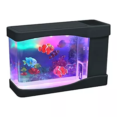 ® Artificial Mini Aquarium A Sensory Multi Colored LED Swimming Fish Tank Wit... • $31.24