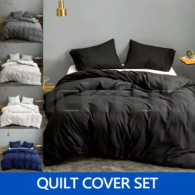 $19.79 • Buy 1000TC Quilt/Duvet/Doona Cover Set Soft King Single/Double /Queen/King Size Bed