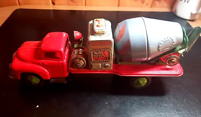 Vintage Japan Concrete Service Tin Toy Friction Cement Truck # 47 Yoshiya?? C612 • $143.92