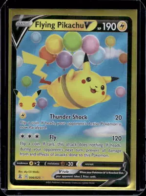 2021 Pokemon Celebrations Flying Pikachu V Full Art Ultra Rare #006/025 • $0.99