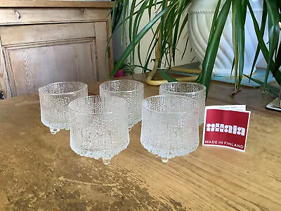 5 Small Iittala Ultima Thule Glass Tumblers 7cm X7cm • £43