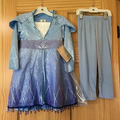 NWT Disney Store Frozen II Elsa Costume Girls Dress Up With Beads 5/67/8 • $59.39