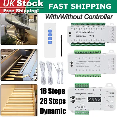 16/28CH/Dynamic LED Strip Light Stair Lighting Controller PIR Motion Sensor Kit • £42.39