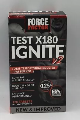 Force Factor Test X180 Ignite V2 Testosterone Booster Fat Burner Men Exp 5/24 • $35.99