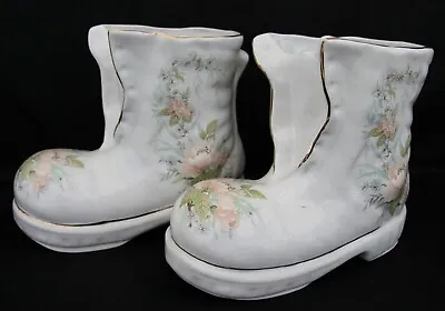 £9.95 • Buy Pair Of Charming Vintage Ceramic Boot Shaped Vases By Maryleigh Pottery