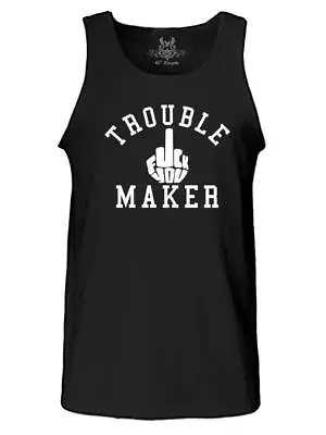 New Men's Printed  Trouble Maker  Skull & Rock MMA Roll Funny Cotton Tank Top • $15.99