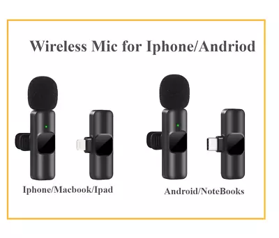 Wireless Lavalier Mic - Portable Audio/Video Mini Microphone For IPhone/Android • $15.27