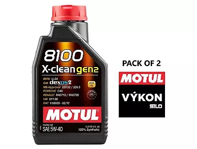 Motul® 8100 X-clean Gen2 5w40 High Performance Engine Oil 2 X 1liter 109761 • $33.58