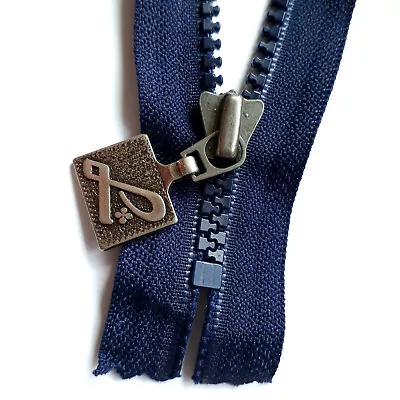 Zipper DARK BLUE Plastic Cramp Chain YKK 058 Vislon Size #5 • £2.58