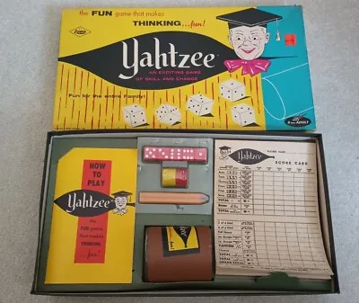 RARE NEW Vintage Yahtzee 1956 1961 1967 Lowe Game Original Box SEALED CONTENTS!! • $79.99
