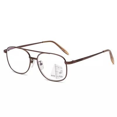 Vintage Pilot Brown Progressive Multifocal Reading Glasses Near Far View Eyewear • $8.99