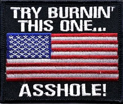 Try Burning This One ..usa Flag Military Motorcycle Vest Iron On Patch E-30 • $4.99