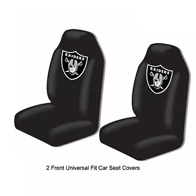 NFL Oakland Raiders Car Truck 2 Front Seat Covers Set - Officially Licensed • $42.23