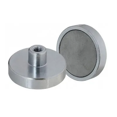 Eclipse Magnetics Ferrite Shallow Pot Magnet Strong Threaded Hole 47mm E868 • £7.62