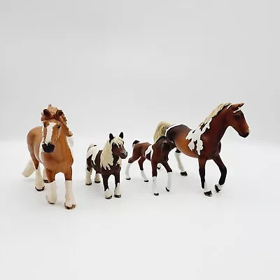 Schleich Brown And White Horse Pony Bundle X4 D-73527 Toy Display Farm Stable • £19.98