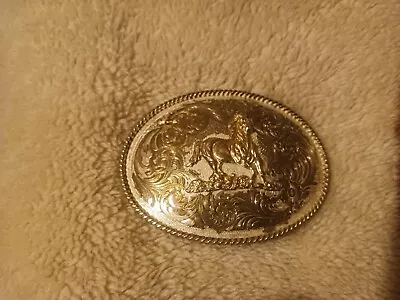 Vintage Montana S Slversmith Belt Buckle W/horse Running • $35