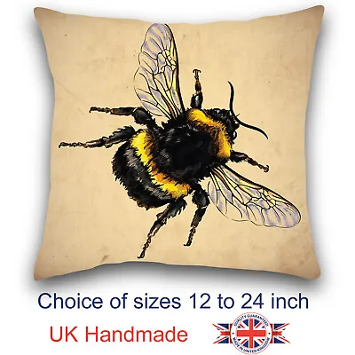 £7.99 • Buy Bumble Bee Cushion, Animal Art Cushion, Bumble Bee Pillow, Honey Bee