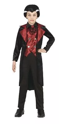Boys Vampire Costume Gothic Halloween Kids Count Dracula Fancy Dress Outfit New • £19.99