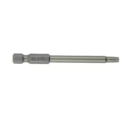 Single Torx Screwdriver Bit 75mm Long 1/4  Hex Star Security Pin Magnetic T6-T40 • £3.39