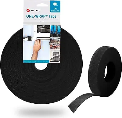 VELCRO® Hook & Loop Tape Double Sided Reusable Cable Ties 10x200mm ONE WRAP 3-10 • £2.85