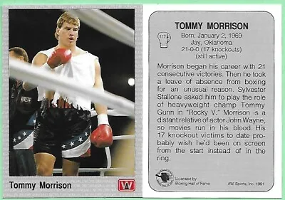 1991 AW Sports All World Boxing Tommy Morrison #117 • $0.99