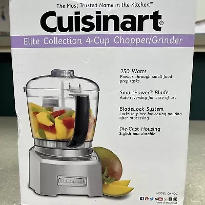 Cuisinart CH-4DC Mini-Prep  4-Cup 250 Watts Food Processor Brushed Nickel • $18.96