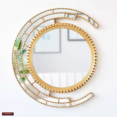 Peruvian Large Gold Crescent Moon Mirror For Wall Decor |Handmade Luxury Mirror • $499.90