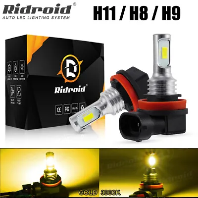 2X H11 LED Headlight Low Beam Kit Bright Yellow 3000K Light Bulb Fog Lamp 8000LM • $11.99