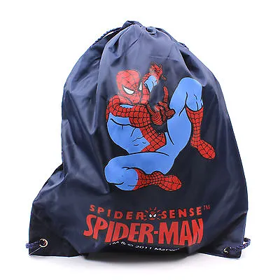 Bag PE Sports Backpack Spiderman Marvel Kids School Drawstring Travel Blue Boys • £4