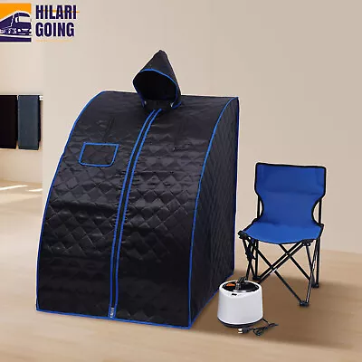 1KW Portable Steam Sauna Tent Home Personal Sauna Room Full Body Spa 2L Black • $88.35