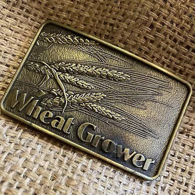 Vtg Wheat Grower Belt Buckle Brass Agriculture Farmer Agrico Country Western 80s • $19.95