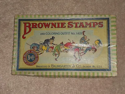 Vintage Baumgarten & Co. Brownie Stamps & Coloring Outfit No. 1401 Palmer Cox • $199.95