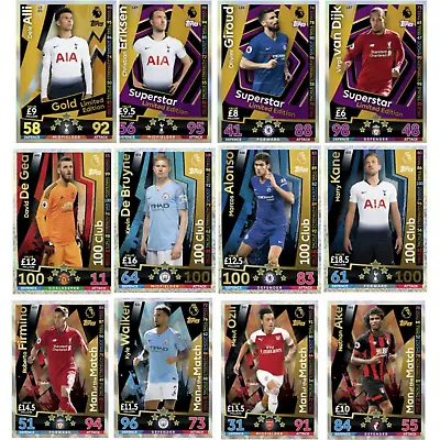 Match Attax 2018/19 18/19 Limited Edition Man Of The Match & 100 Club • £1.59