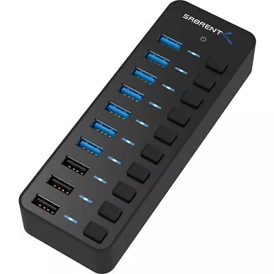 Sabrent HB-B7C3 60W 7-Port USB 3.0 Hub + 3 Smart Charging Ports With Power... • $42.99